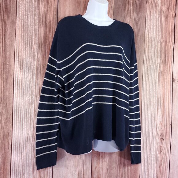Nili Lotan Target Womens 1X Striped Crewneck Pullover Cashmere Blend Sweater - Picture 4 of 15